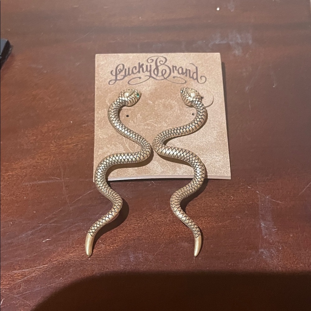 Lucky Brand Elegant Gold Snake Earrings